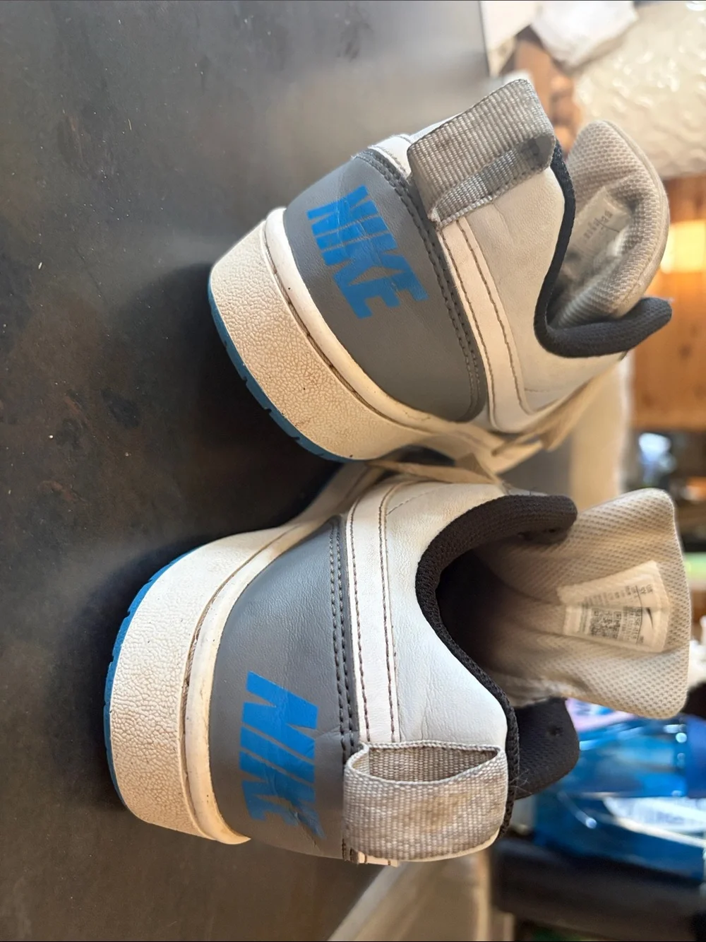 Nike Youth Low-Top Sneakers in Light Blue and Gray